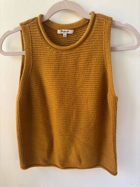 Madewell Ribbed Sleeveless Knit Tank in Mustard